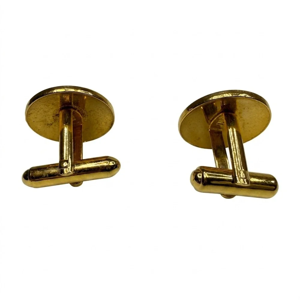 Classic Minimalist Gold Tone Domed Cufflinks Mens Formal Dress Shirt Accessories